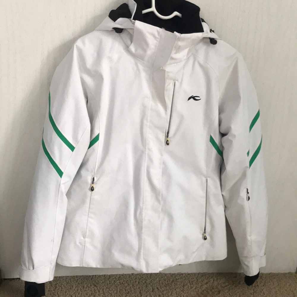 Women’s white and green Kjus ski jacket